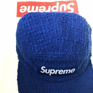 Supreme 5 panel Blue logo camp hat